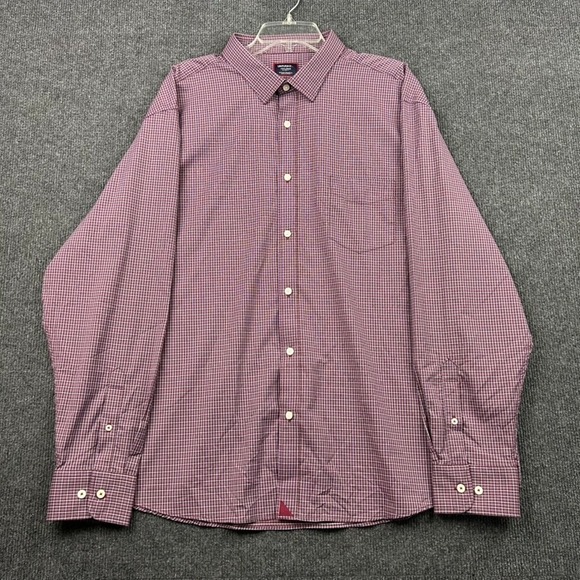 UNTUCKit Other - UNTUCKit Men's Shirt 3XL Long Sleeve Button Down Burgundy White Blue Small Check